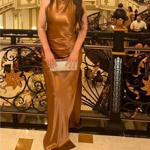 Lovers + Friends Kamiah Gown in Copper Brown